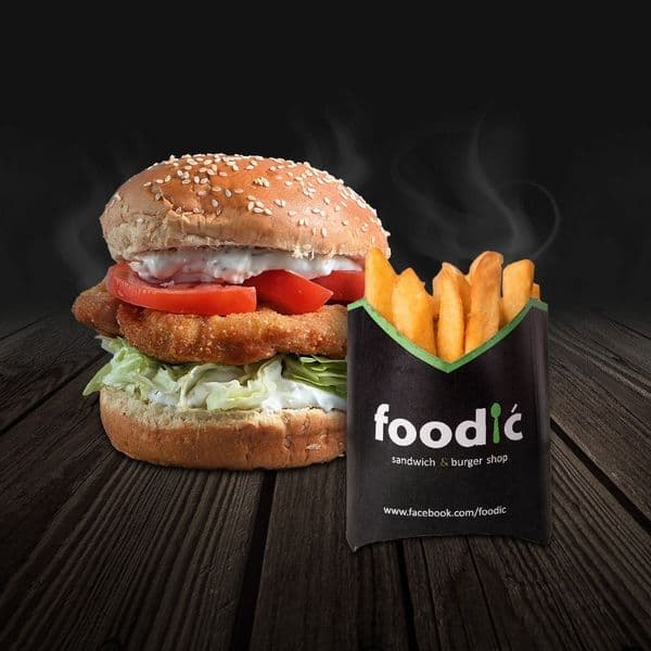 Crunchy Burger + mali pomfrit